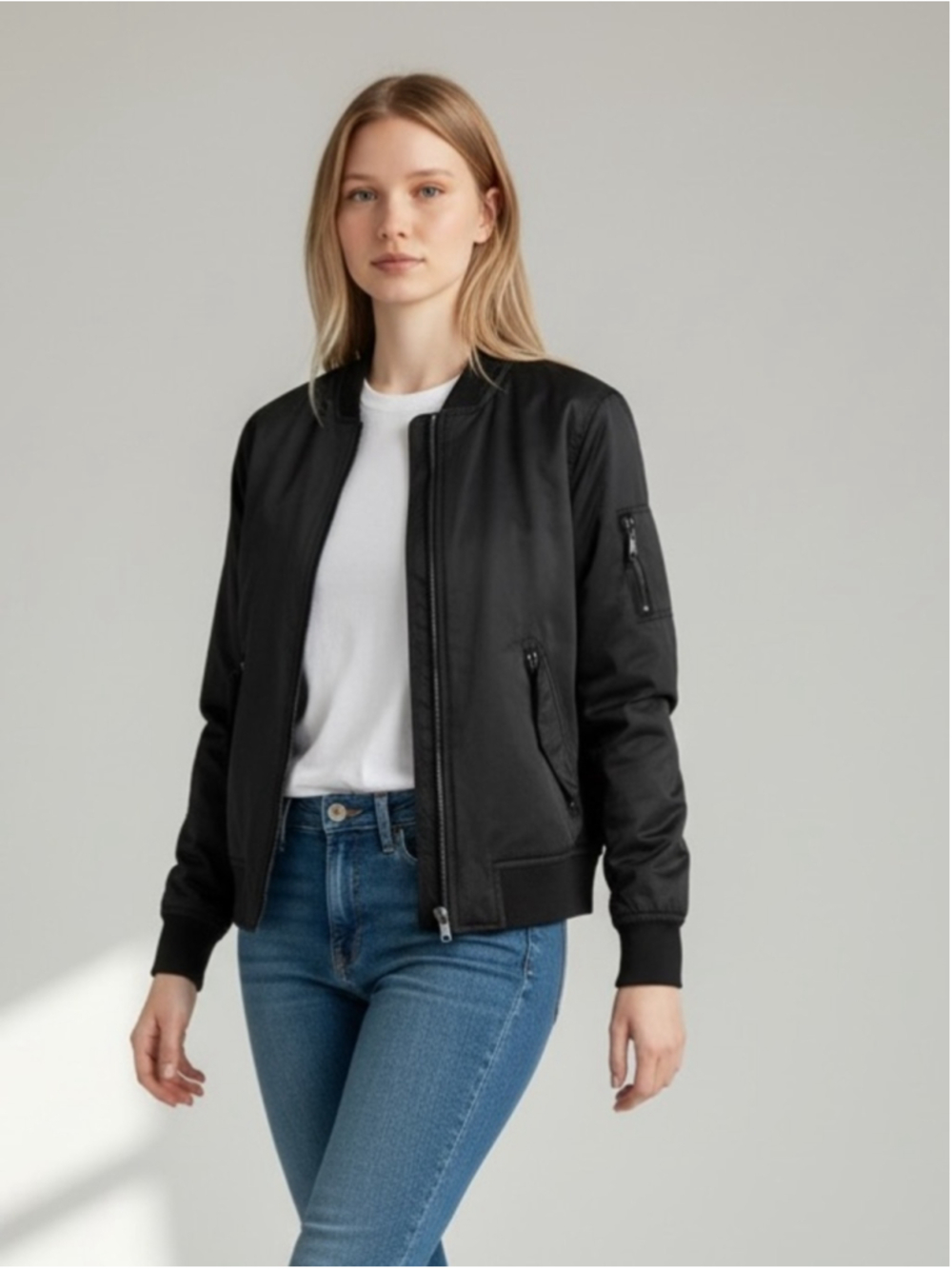 H&M Black Padded Bomber Jacket - Unisex